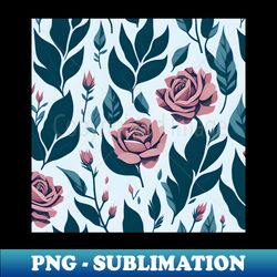 cool tone rose pattern - Exclusive PNG Sublimation Download - Add a Festive Touch to Every Day