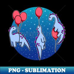 dinosaurs balloon galaxy - decorative sublimation png file - capture imagination with every detail