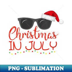 s Christmas In July Santa Claus Hat Sunglasses Trendy - Stylish Sublimation Digital Download - Bold & Eye-catching