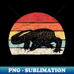 Vintage Retro Monitor Lizard - Elegant Sublimation PNG Download - Spice Up Your Sublimation Projects