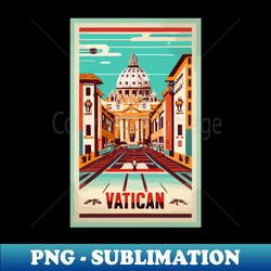 A Vintage Travel Art of the Vatican - Vatican City - Instant PNG Sublimation Download - Bring Your Designs to Life
