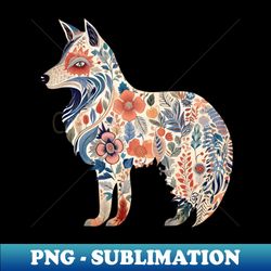 a cute flower fox scandinavian art style - premium png sublimation file - defying the norms