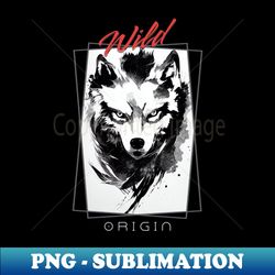 wolf wild nature free spirit art brush painting - premium sublimation digital download - perfect for creative projects