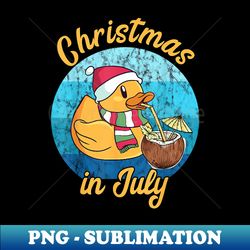 Christmas In July Santa Duck Xmas Summer Pool Party - Elegant Sublimation PNG Download - Revolutionize Your Designs