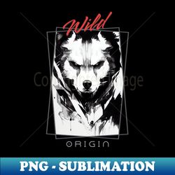 wolf wild nature free spirit art brush painting - premium png sublimation file - perfect for creative projects