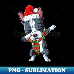 Dabbing Boston Terrier Santa Christmas s Boys Xmas - Retro PNG Sublimation Digital Download - Unlock Vibrant Sublimation Designs