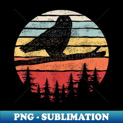 Vintage Retro Snowy Owl - Creative Sublimation PNG Download - Create with Confidence