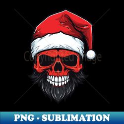 Santa Skull Portrait Christmas Funny Symbol - PNG Transparent Digital Download File for Sublimation - Bring Your Designs to Life