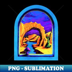 Trippy Psychedelic Hippie Stoner Fantasy Dinosaur Mushroom Surrealism - Instant PNG Sublimation Download - Perfect for Sublimation Art