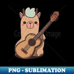 Llama Playing Guitar - Sublimation-Ready PNG File - Perfect for Sublimation Art