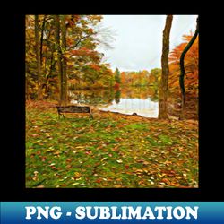 A Dreamers Pond in Autumn - Stylish Sublimation Digital Download - Create with Confidence