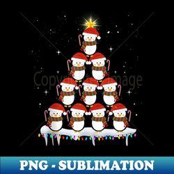 cute penguin tree christmas pajama penguin santa hat - digital sublimation download file - unlock vibrant sublimation designs
