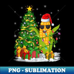 Corn Lover Xmas Tree Lighting Santa Corn Christmas - Sublimation-Ready PNG File - Unleash Your Creativity