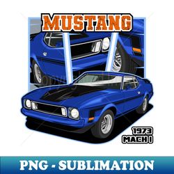 Mustang Mach 1 - Artistic Sublimation Digital File - Enhance Your Apparel with Stunning Detail