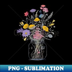 Bouquet In A Mason Jar - Elegant Sublimation PNG Download - Revolutionize Your Designs