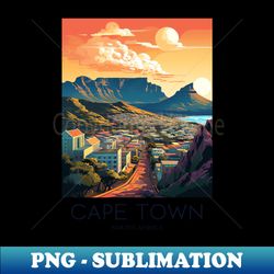 A Pop Art Travel Print of Cape Town - South Africa - High-Quality PNG Sublimation Download - Create with Confidence