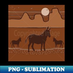 Wild Donkey Southwestern Vibes - Sublimation-Ready PNG File - Add a Festive Touch to Every Day