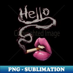 Smokey Pink Hello - Premium PNG Sublimation File - Fashionable and Fearless