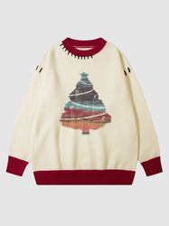 Christmas Tree Pattern Knitted Sweater