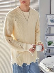 Trendy Loose All Match Knitted Ripped Sweater