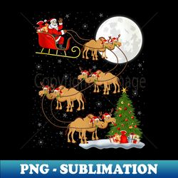 Xmas Tree Lighting Santa Riding Camel Christmas - Modern Sublimation PNG File - Revolutionize Your Designs