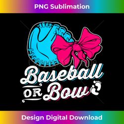Baseball or Bow - Gender Reveal Baby Party Announcement - Deluxe PNG Sublimation Download - Spark Your Artistic Genius