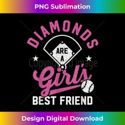 Diamonds Are A Girls Best Friend Baseball Softball - Luxe Sublimation PNG Download - Access the Spectrum of Sublimation Artistry