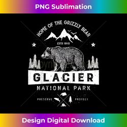 glacier national park t vintage montana bear men women - urban sublimation png design - crafted for sublimation excellence