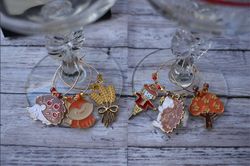 Fall Themed Wine Glass Charms Glass Marker