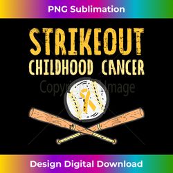 Baseball Strikeout Childhood Cancer Awareness Ribbon Support - Sublimation-Optimized PNG File - Craft with Boldness and Assurance