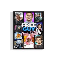 Free Guy Ryan Reynolds Movie Poster Art Print