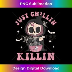 Just Chillin Killin Death Skeleton Halloween Groovy Retro - Crafted Sublimation Digital Download - Channel Your Creative Rebel