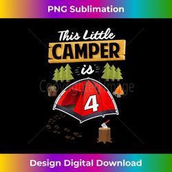 Fun 4th Camping Birthday T- Camp Lover 4 Year Old Gift - Futuristic PNG Sublimation File - Channel Your Creative Rebel