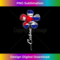 Cuba Colorful Baseball Flower Souvenir I Love Cubans - Crafted Sublimation Digital Download - Customize with Flair