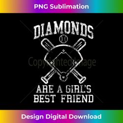 womens baseball tee girls diamonds are a girls best friend baseball tank top - crafted sublimation digital download - pioneer new aesthetic frontiers