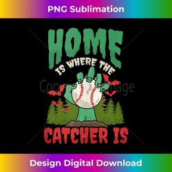 home is where catcher is design halloween baseball tank top - artisanal sublimation png file - chic, bold, and uncompromising