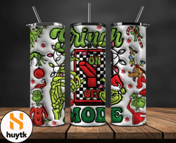 Grinchmas Christmas 3D Inflated Puffy Tumbler Wrap Png, Christmas 3D Tumbler Wrap, Grinchmas Tumbler PNG 127