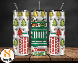Grinchmas Christmas 3D Inflated Puffy Tumbler Wrap Png, Christmas 3D Tumbler Wrap, Grinchmas Tumbler PNG 133