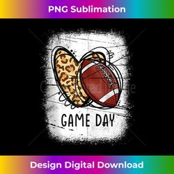 Game day with leopard heart football lovers mom bleached Tank Top - Edgy Sublimation Digital File - Lively and Captivating Visuals
