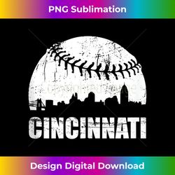 cincinnati city skyline baseball tank top - deluxe png sublimation download - reimagine your sublimation pieces