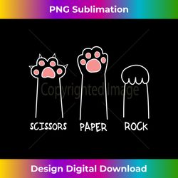 Rock Paper Scissors CAT Hand Game Cute Paw Funny Cat Long Sleeve - Sleek Sublimation PNG Download - Immerse in Creativity with Every Design