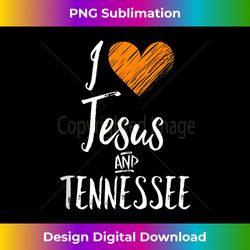 I Love Jesus And Tennessee Orange Heart Cute Fan Gift Tank Top - Bohemian Sublimation Digital Download - Crafted for Sublimation Excellence