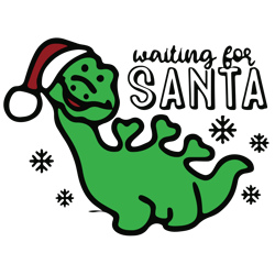Waiting for santa Svg, Dinosaur christmas Svg, Dinosaur Santa Christmas Svg, Dinosaur Svg, Digital download