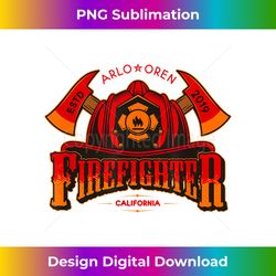 firefighter axe fire hat personalized boy named arlo - artisanal sublimation png file - pioneer new aesthetic frontiers