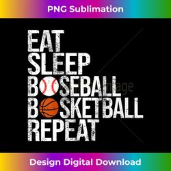 Womens Eat Sleep Baseball Basketball Repeat Funny Ball V-Neck - Sophisticated PNG Sublimation File - Enhance Your Art with a Dash of Spice