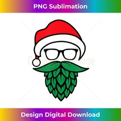 Hipster Santa Hops Beard Christmas for Beer Lovers - Futuristic PNG Sublimation File - Chic, Bold, and Uncompromising