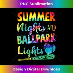 Summer Nights Ballpark Lights Baseball Softball Tie Dye - Classic Sublimation PNG File - Crafted for Sublimation Excellence