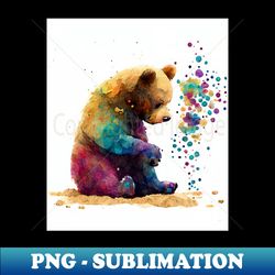 Bear Watercolor Art - Instant PNG Sublimation Download - Create with Confidence