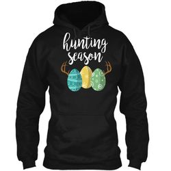 Hunting Season &8211 Cute Bunny Funny Easter Shirt Pullover Hoodie 8 oz