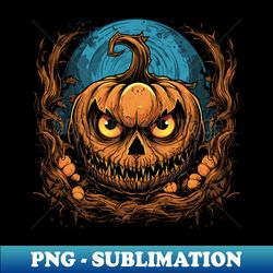 Halloween Pumpkin Spooky Pumpkin Face - PNG Transparent Digital Download File for Sublimation - Enhance Your Apparel with Stunning Detail